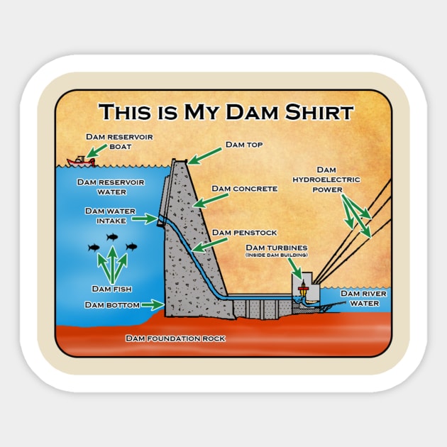 My Dam Shirt Sticker by Low_flying_Walrus